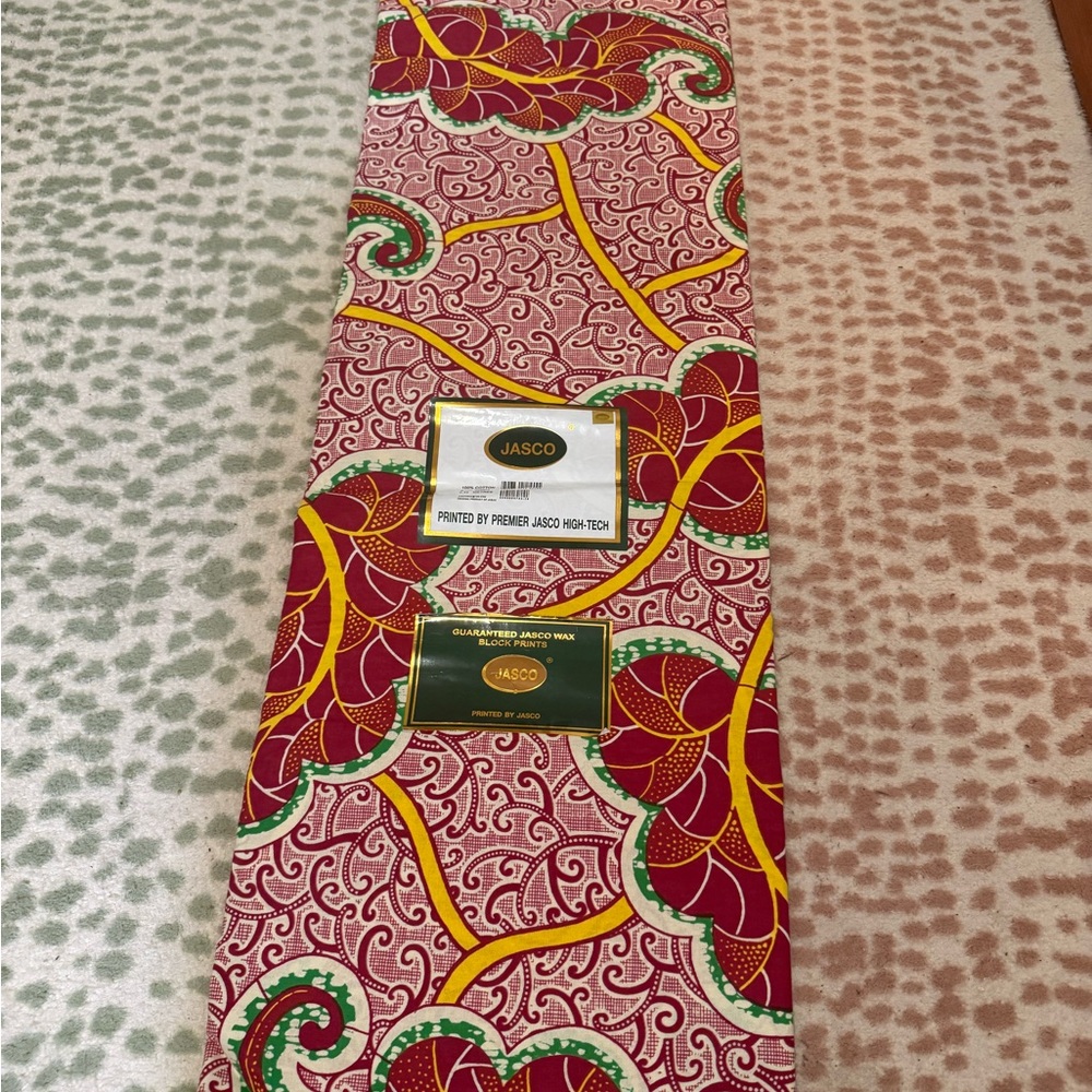 Jasco Red and Yellow African Wax Block Print Fabric